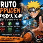 Naruto Shippuden filler guide showing filler episodes to skip