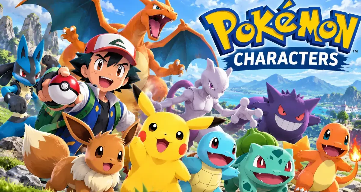 Pokemon characters featuring popular creatures from the Pokémon world